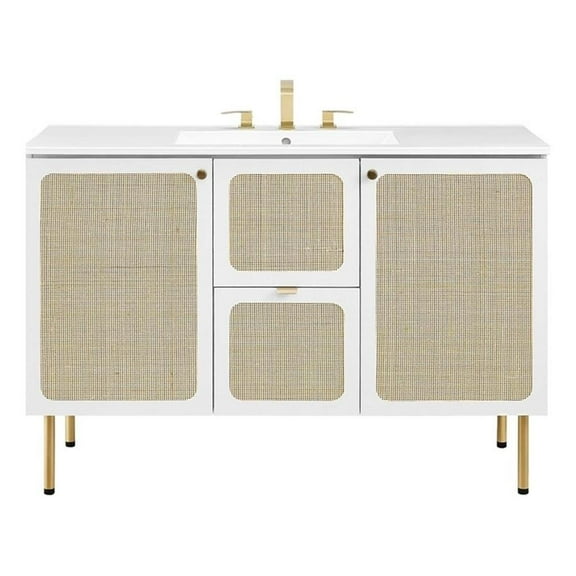 Modway Chaucer 48" Single Sink Bathroom Vanity in White White