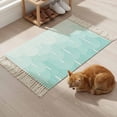 thumbnail image 5 of Area Rug with Tassels 2' x 3', Abstract Boho Gradient Line Kitchen Runner Rug for Hallway Bedroom Throw Rugs, Modern Geometric Stipe Soft Door Mat for Bathroom Entrance Living Room, 5 of 9