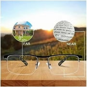 Progressive Multifocus Reading Glasses, Progressive Glasses for Men, Blue Light Blocking Computer Readers, Black, 5.31x5.31