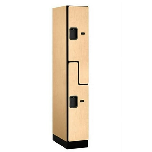 Salsbury 37161MAP Assembled Locker, 2 Tier, 12X21X76, Maple