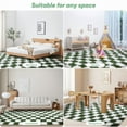 thumbnail image 5 of CozyDesg Shag Area Rugs, 8'x10' Soft Fluffy Floor Rugs Checkered Carpet，Washable Area Rugs for Living Room Bedroom Decor,Deep Green & White, 5 of 7