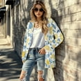thumbnail image 5 of SCRAWLGOD Lemons Women Long Cardigans Lightweight Sweaters for Women Fall Outfits Long Sleeve Cardigan Sweaters for Women Travel Size M Comfy Sweater Jacket, 5 of 7