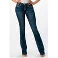 thumbnail image 2 of Grace In LA Women's Fleur De Lis Embellished Back Pockets Bootcut Stretch Jeans (32), 2 of 3