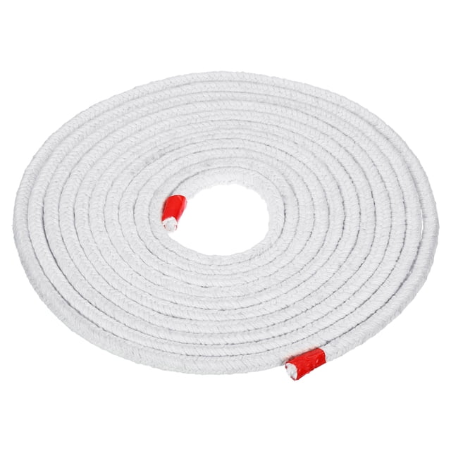 Unique Bargains 22.97ft x 0.39inch Ceramic Fiber Rope, Square Braided Rope High-Temperature Gasket Seal for Boiler Furnace Oven Kiln Casting, White