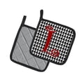 thumbnail image 2 of Carolines Treasures CJ1035-LPTHD Letter L Initial Monogram - Houndstooth Black Pair of Pot Holders, 7.5HX7.5W,, 2 of 2