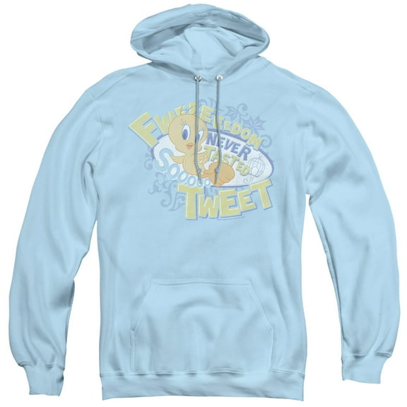 Looney Tunes Fweedom Adult Pullover Hoodie Sweatshirt Light Blue