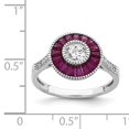 thumbnail image 5 of Primal Silver Sterling Silver Rhodium-plated Lab Created Ruby and Cubic Zirconia Ring, 5 of 7