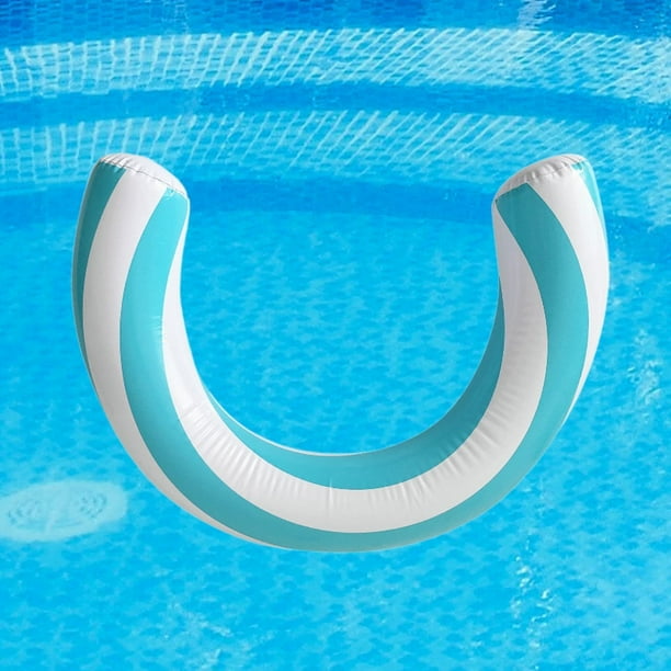 Flotador inflable de piscina de PVC de 60 x 75 cm para lago, playa, accesorio ligero y portátil Azul