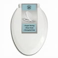 thumbnail image 2 of White Slow Close Elongated Toilet Seat Plastic No Slam Oval Toilet Seat w/No Slip White Bumpers 18"x13.5'' Renovator's Supply, 2 of 20