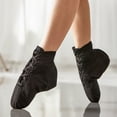 thumbnail image 2 of LPKRT Women'S High Top Canvas Dance Shoes - Lace Up Jazz Ballet Slippers, Breathable Yoga Shoes for Adult Girls, Split Sole Sneakers(Black-37), 2 of 9