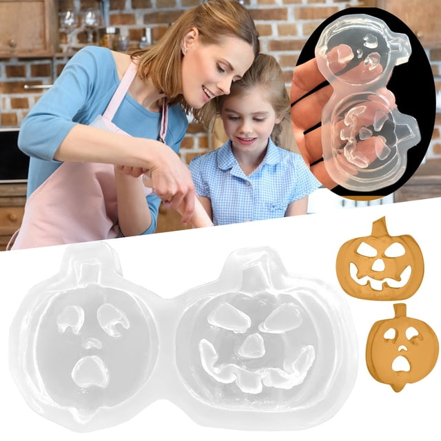 Oleegame Moule à Biscuits 1 Pce Halloween Citrouille Silicone Époxy Cristal Fait Main Résine Époxy Transparente