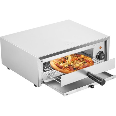 MossHome-US Countertop Electric Pizza Oven, 12-inch, 1500W, 122-662? Temp Range, Stainless Steel Construction and Easy-to-Clean Crumb Tray, Suitable for Both Commercial and Home Use