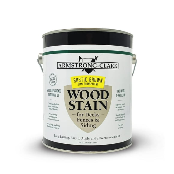 Armstrong-Clark Deck and Wood Stain (1 Gallons, Rustic Brown Semi-Transparent)