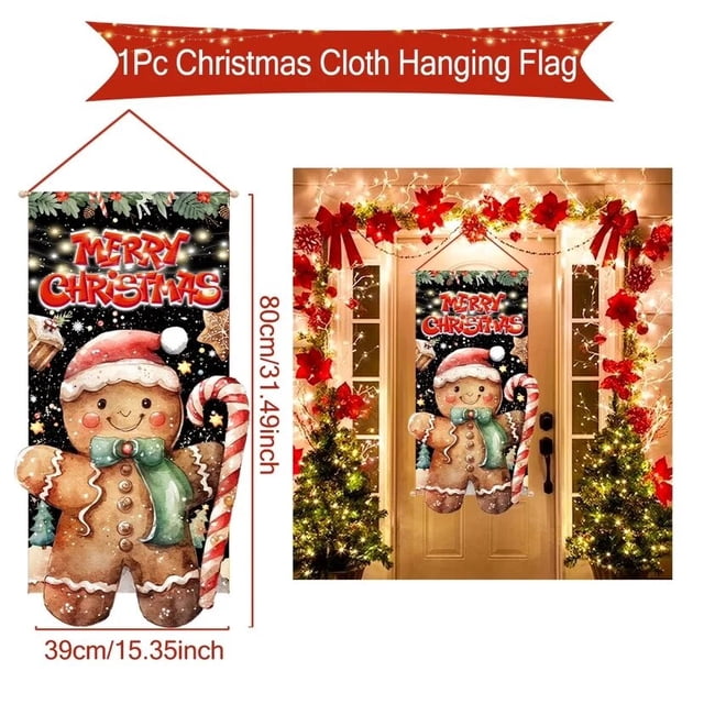 Bandera colgante de Navidad para el hogar, decoración de Feliz Navidad, adornos de Natal Noel, suministros de decoración Kerst, 2023