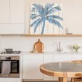 thumbnail image 6 of Blue Palm Tree Wall Art Painting on Canvas, Coastal Summer Vintage Canvas Art Home Prints Wall Art Framed Modern Artwork for Living Room Bedroom Wall Decor 16x16in, 6 of 9