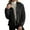 Black, variant on FAIWAD Womens Fuzzy Fleece Jacket Button Down Hooded Cropped Outwear Casual Winter Warm Coats