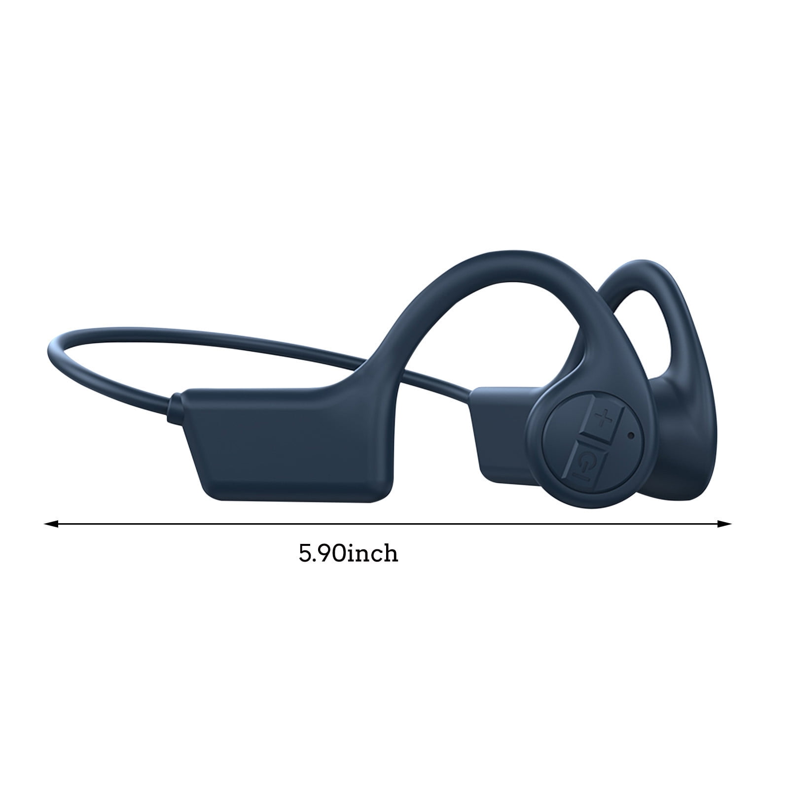 True Wireless Bone Conduction Earphones, OWS Open Ear Headphones with Earhooks, Bluetooth 5.3, Up to 60H Playtime with Case, IP68, AAC/SBC, for Cycling Yoga Workouts - Blue