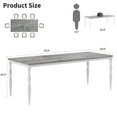 thumbnail image 3 of 78 Inch Dining Table for 8, Farmhouse Rectangular Kitchen Table with Heavy Duty Legs, Long Wooden Dining Room Table for Kitchen Living Room, Grey, 3 of 7