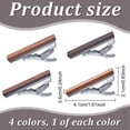 thumbnail image 2 of 4 Piezas de Clip de Corbata de Madera para Hombres, Barra de Corbata Natural, Pasador de Corbata de Madera Personalizado de Moda para Bodas, Aniversarios y Negocios, 2 of 7