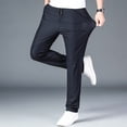 thumbnail image 4 of Summer Men's Trousers Ice Silk Thin Solid Color Elasticity Suit Pants Breathable Straight Leg Pants Mens Clothing, 4 of 6