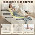 thumbnail image 5 of Kosynda 65"D Oversized Chaise Lounge Chair Indoor, Corduroy Upholstered Boneless Sofa Bed with 3 Pillows for Living Room, White, 5 of 8