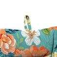 thumbnail image 6 of Jordan Manufacturing 38" x 21" Senorita Pelican Turquoise Floral Rectangular Outdoor Wrought Iron Chair Cushion with Ties and Hanger Loop, 6 of 13