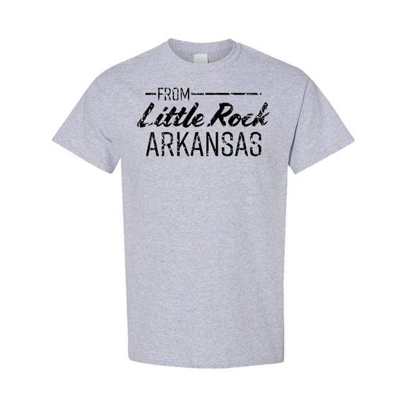 Inktastic From Little Rock Arkansas in Black Distressed Text T-Shirt