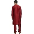 thumbnail image 5 of SKAVIJ Art Silk Kurta Pajama Set for Men Festive Wear Dress Red S, 5 of 6