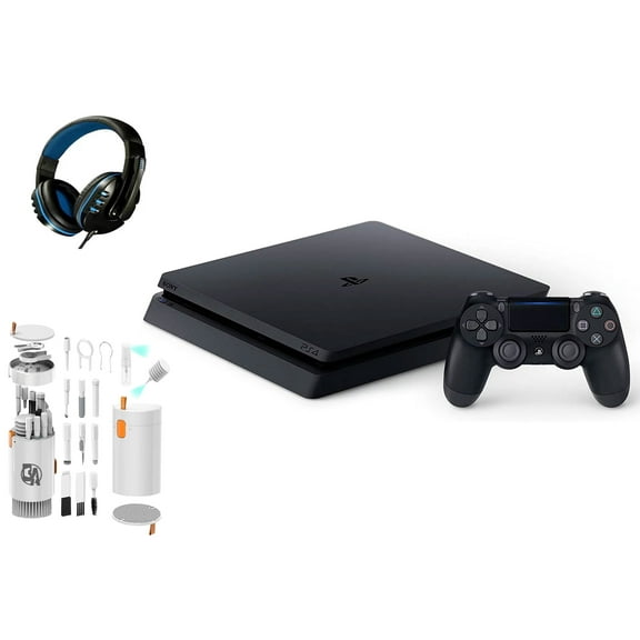 Pre-Owned Sony 2215B PlayStation 4 Slim 500GB Gaming Console Black, Headset With BOLT AXTION Cleaning Kit Bundle