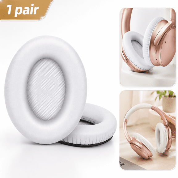 Replacement Ear Pads for QC35 & QC35ii Headphones - Comfortable Adaptive Memory Foam and Extra Durable - Fits QuietComfort 35 & 35ii / SoundLink 1&2 AE (White)