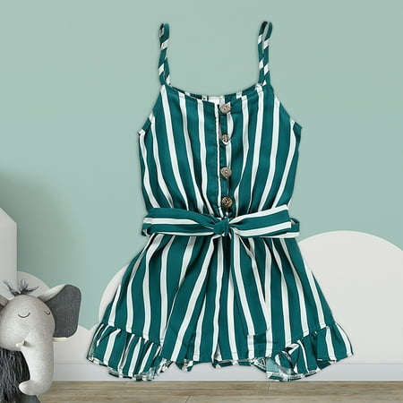 

BadyminCSL Toddler Kids Baby Girls Summer Leisure Girls Bow-knot Suspender Jumpsuit
