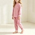 thumbnail image 7 of LvhaoGJOB Little Kids Boys Sweatshirt and Pants Outfit Set, Hot Pink - sherpa fleece cuffs, cream sherpa lining, 7 of 7