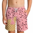 thumbnail image 2 of WhouRiu Boys Summer Casual Shorts Ice Cream Print Drawstring Waist Baggy Beach Shorts 2-14 Years, 2 of 4