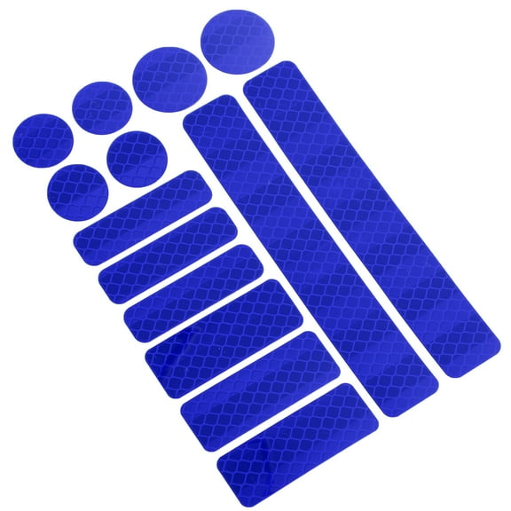 14pcs Universal Reflective Stickers Decal for Helmet Adhesive Tape Reflector for Bicycle Motorcycle Car PET Blue