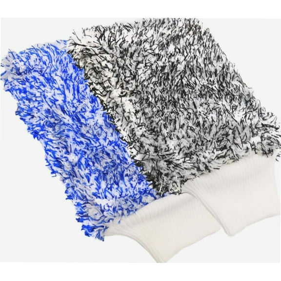 Cyclone Car Wash Mitt Microfiber Wash Mitt Scratch Free Easily Releases Contaminates Upon Rinsing Microfibre Gloves for Cars Trucks, SUV Boats and Motorbikes 2Pcs