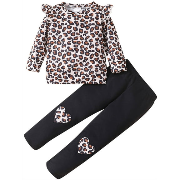 Popshion Baby Girls Leopard Shirt and Leggings Set Size 18-24 Months