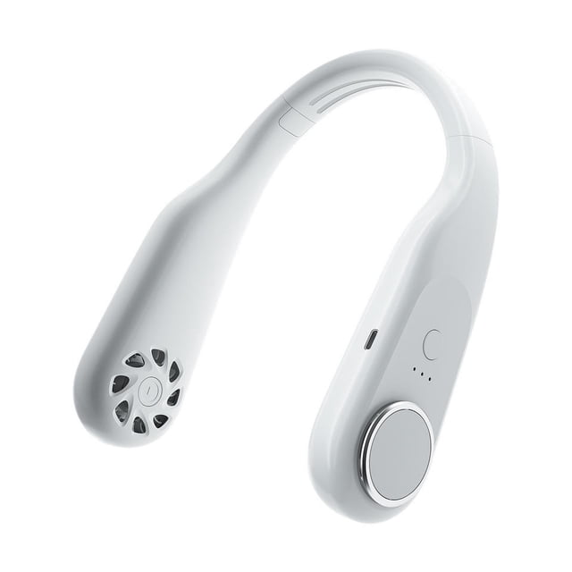 Ventilador de cuello, ventiladores de cuello personales manos libres para su cuello, ventilador de cuello recargable portátil, hasta 10 horas usable ajustable 3 velocidades, (blanco)