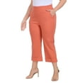 thumbnail image 5 of HDE Plus Size Pull On Capris for Women Dark Coral - 2X, 5 of 6