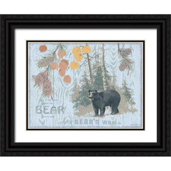 Phillips, Anita 18x15 Black Ornate Wood Framed with Double Matting Museum Art Print Titled - Bears World Gray