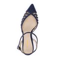 thumbnail image 2 of XYD Women Pointed Toe Caged Straps Pumps Ankle Strap Low Kitten Heels Chic Dating Work Sandals Shoes Size 15.5 Navy, 2 of 4
