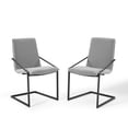 thumbnail image 2 of Modway Pitch Dining Armchair Upholstered Fabric Set of 2 in Black Light Gray, 2 of 7