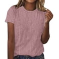 thumbnail image 1 of Blusas para las Mujeres Casual Impreso Cuello Redondo Suéter Manga Corta Blusa, Ligero Casual Top, 1 of 4