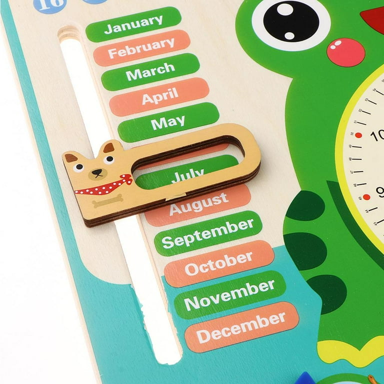 Wooden Calendar Clock Blocks Board - for Kids to Learn Time, Date,  Weekdays, Weather and Seasons, for Children Teachers Classroom Teaching  Clocks - Walmart.com