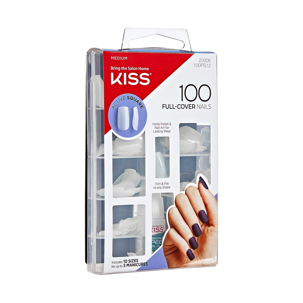 KISS imPRESS 'Vision' Press-On Nails, Deep Red, Medium Length, Almond  Shape, 33 Ct. - Walmart.com
