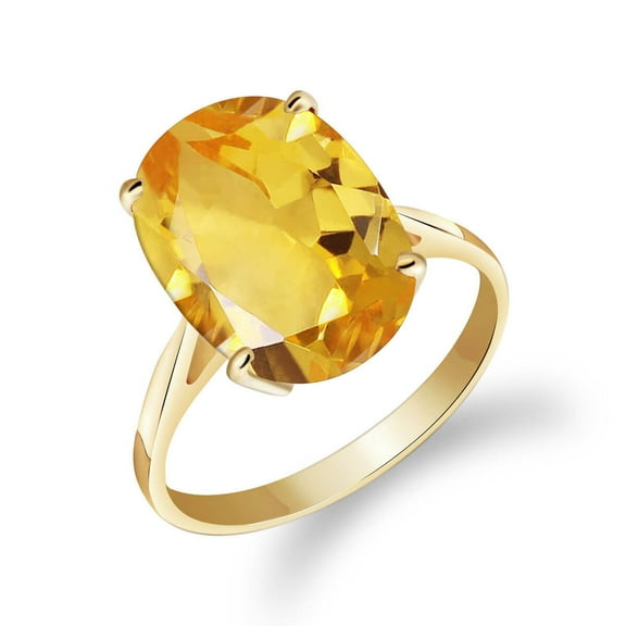 Galaxy Gold GG 14K Yellow Gold Natural Citrine Ring - November Birthstone - Warmth & Prosperity - Sizes 5.5 to 11 - Fine Jewelry for Women