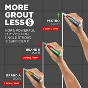 Tile Grout Pen White PECTRO Pack x 2 Grout Whitener with 4 Extra Nibs - Grout paint pen - Restore and Renew Grout Lines in Bathrooms & Kitchens - Waterproof Grout Reviver - Tile Grout Repair