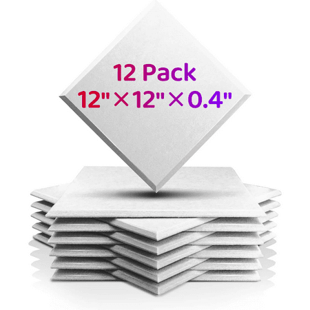 Ymokee 12 Pack Sound Proofing Absorption Acoustic Panels, Self-Adhesive Soundproof Panels for Classrooms Pianos Recording Studios Hotels Cinemas 16" x 12" x 0.4"