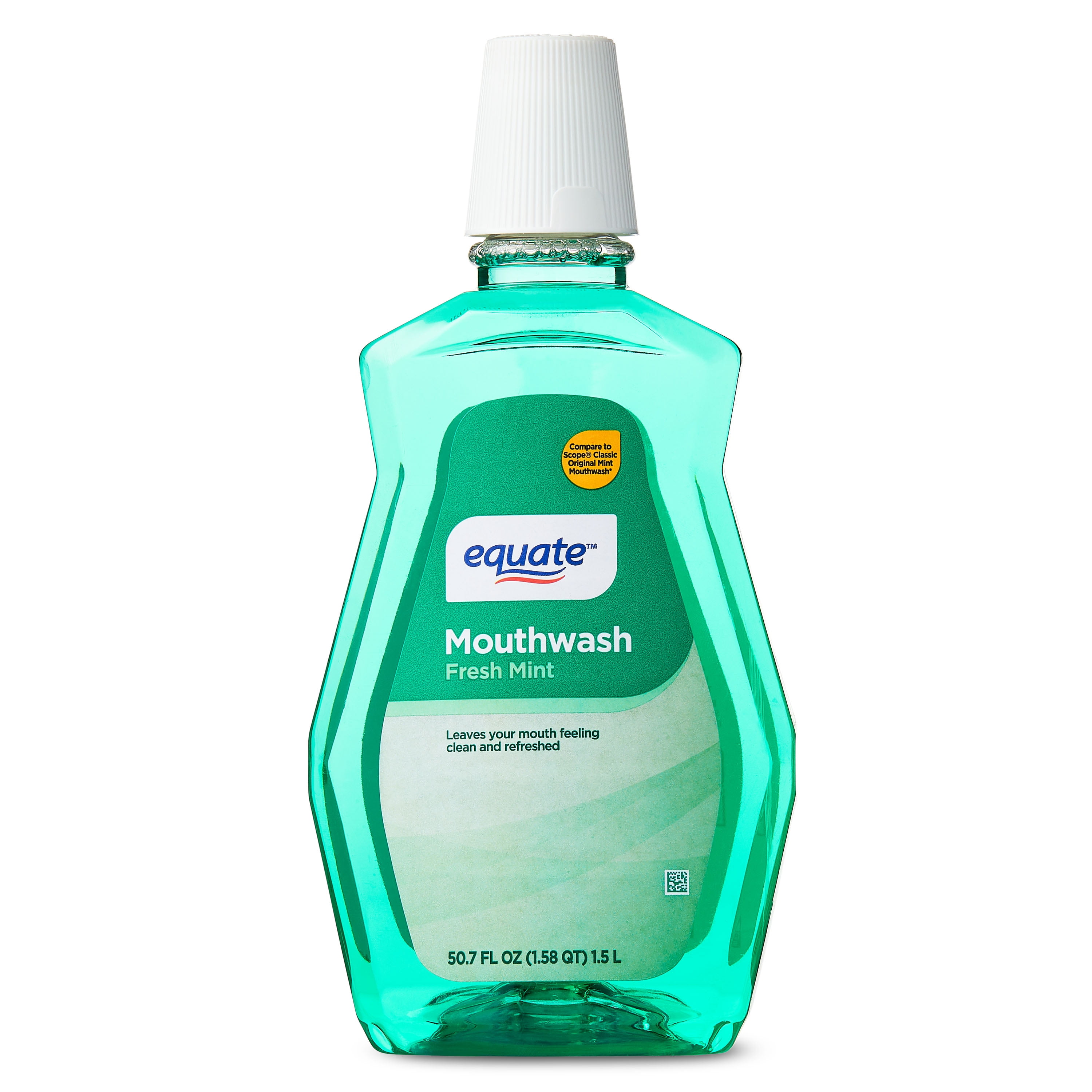 (4 pack) Equate Mouthwash, Fresh Mint, 1.5 L