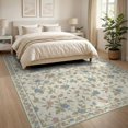 thumbnail image 3 of ODIKA 8'x10' Washable Area Rug Non-Shedding, Easy Care, Vine Whimsical Scattered Polka Dot Motifs Pink Vintage Rosebud Playful for King Size Bedroom Under Bed, Master Suite, 3 of 7