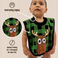 thumbnail image 2 of LazyOne Animal-Print Baby Bibs, Cute Baby Shower Gifts, One Size, Green Plaid (Moose, ONE SIZE), 2 of 5